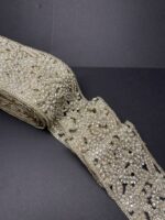 Elegant Pearl Embellished Lace Trim - Image 3