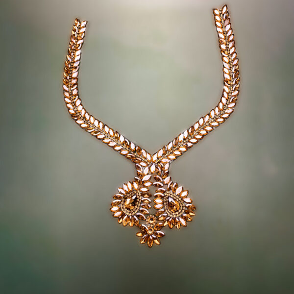 Crystal Petal Collar Neckline