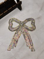 Luxury Iridescent Rhinestone Bow Applique - Image 3