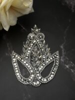 Rhinestone Leaf Moti Applique Brooch - Image 2