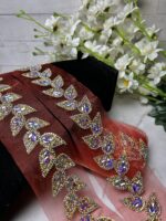 Exquisite Rhinestone Leaf Crystal Lace Border - Image 7