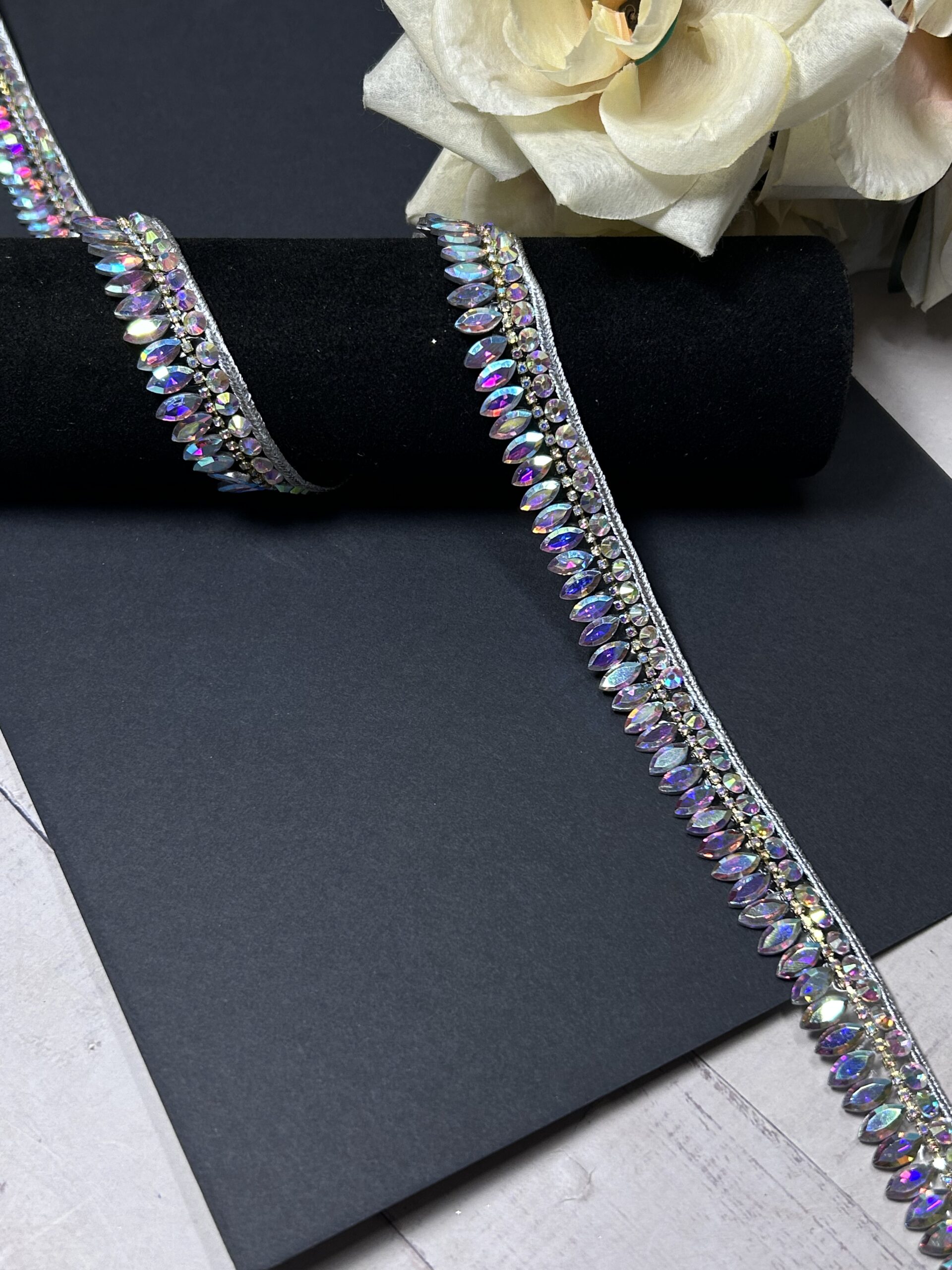 IMG_5979 Exquisite Crystal Stone & Zari Designer Lace Collection - Image 1