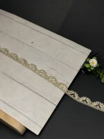 Delicate Pearl & Crystal Scalloped Lace Border - Image 6